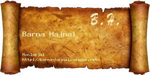 Barna Hajnal névjegykártya